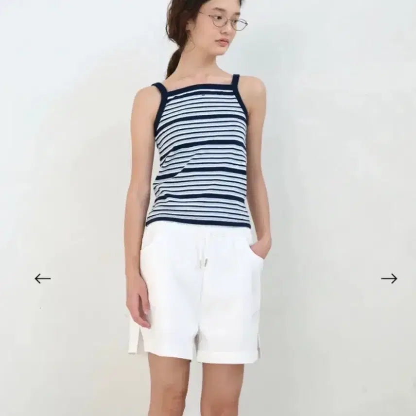 [BUNJANG] Enzo Blues Striped Sleeveless Top / 엔조블루스 스트라이프 슬리브리스