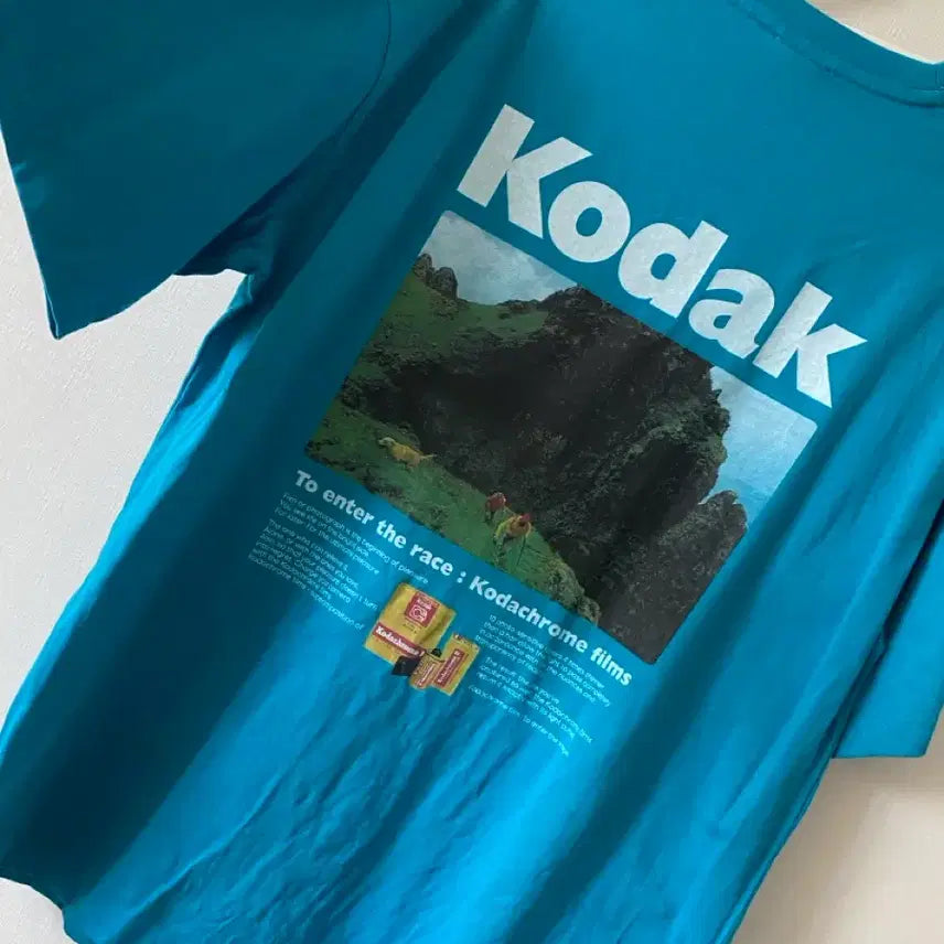 [BUNJANG] Kodak Unisex Blue Short Sleeve T-shirt / 코닥 Kodak 반팔 티셔츠 남녀공용 블루 M사이즈