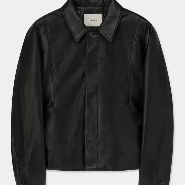 [BUNJANG] Lemad Vegan Leather Panel Jacket Black / 르마드 비건 레더 절개 자켓 블랙