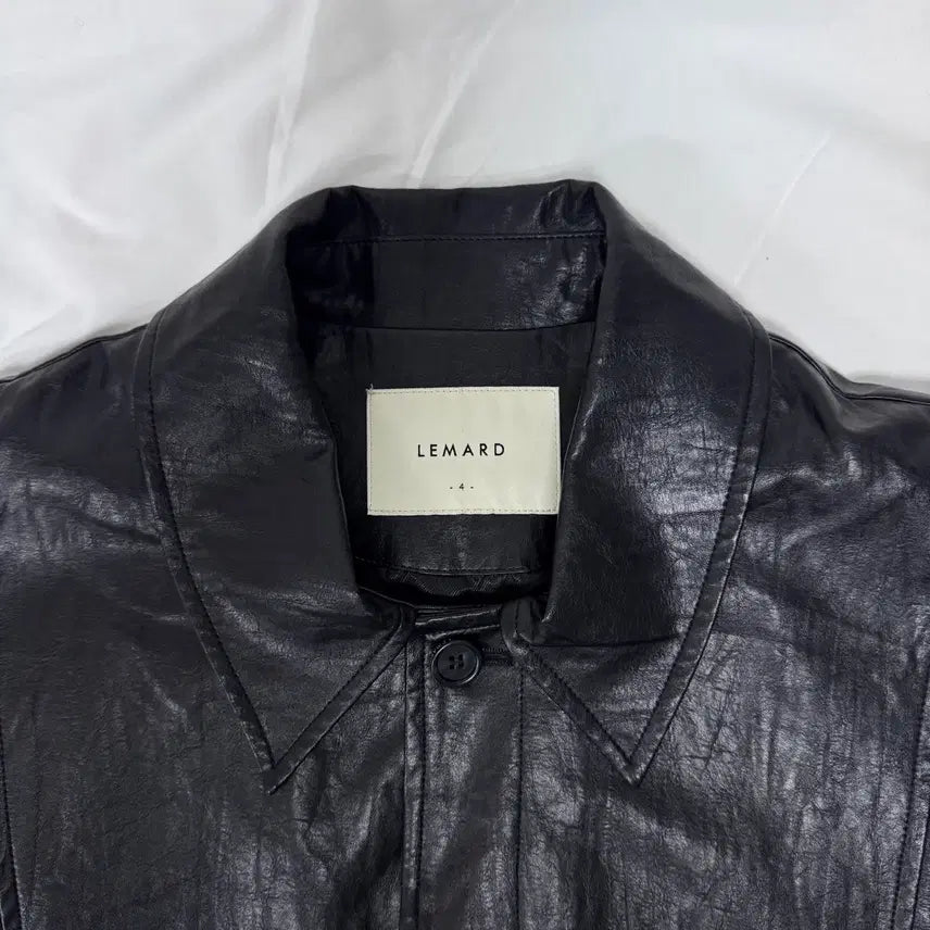 [BUNJANG] Lemad Vegan Leather Panel Jacket Black / 르마드 비건 레더 절개 자켓 블랙