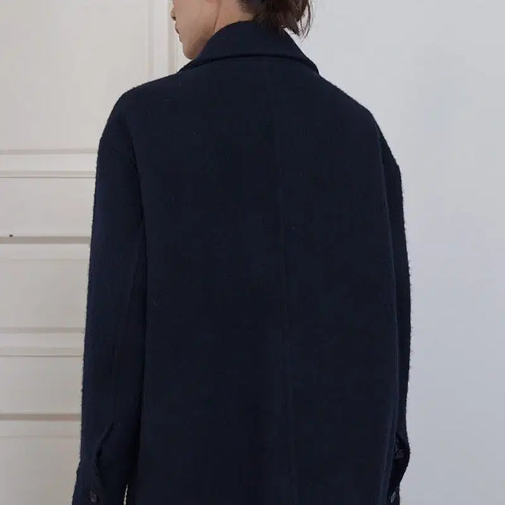 [BUNJANG] Mazone Alpaca Half Mac Coat - Navy (M) / 마조네 ALPACA HALF MAC COAT_NAVY M사이즈