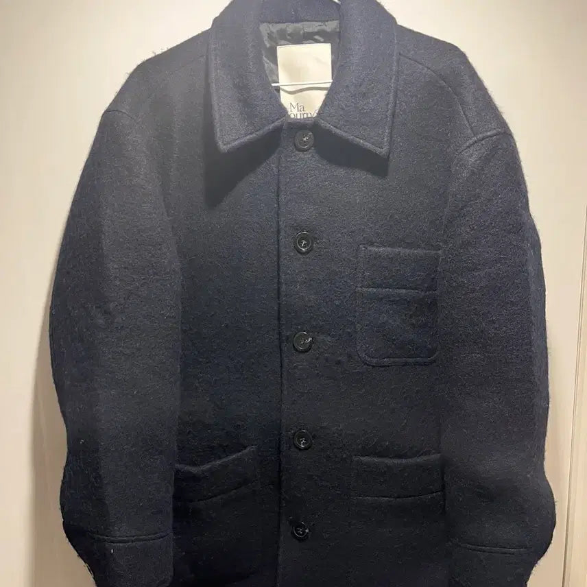 [BUNJANG] Mazone Alpaca Half Mac Coat - Navy (M) / 마조네 ALPACA HALF MAC COAT_NAVY M사이즈