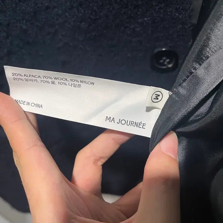 [BUNJANG] Mazone Alpaca Half Mac Coat - Navy (M) / 마조네 ALPACA HALF MAC COAT_NAVY M사이즈