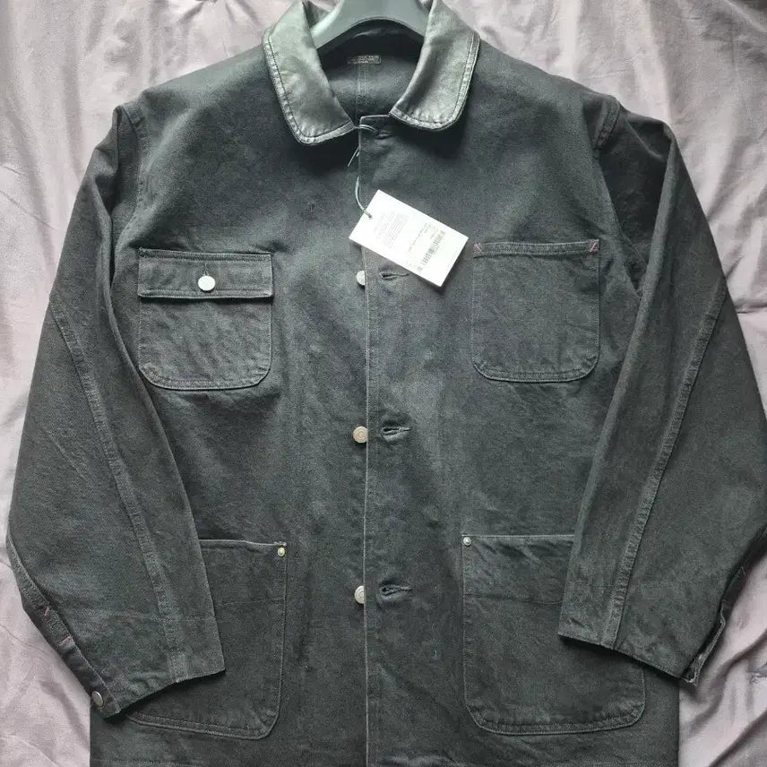 [BUNJANG] Behave 26SS Leather Collar Denim Coverall Size 3 / 비헤비어 26ss 레더 카라 데님 커버올 3사이즈 새상품