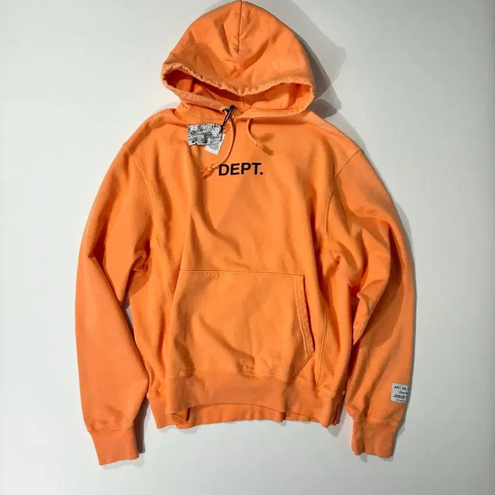 [SOLD OUT] 갤러리 디파트먼트 DEPT 로고 후드 티셔츠 플로 오렌지 XL사이즈