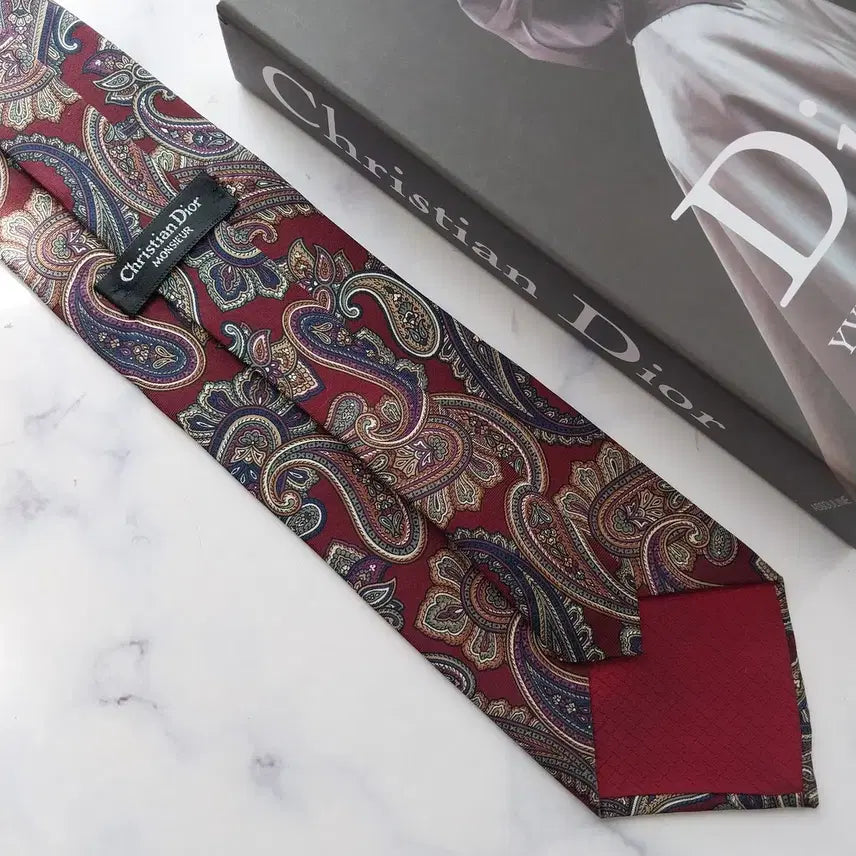 [BUNJANG] Christian Dior Paisley Silk Tie / 크리스찬 디올 와인 페이즐리 넥타이 9.5cm S~A+등급 K2530