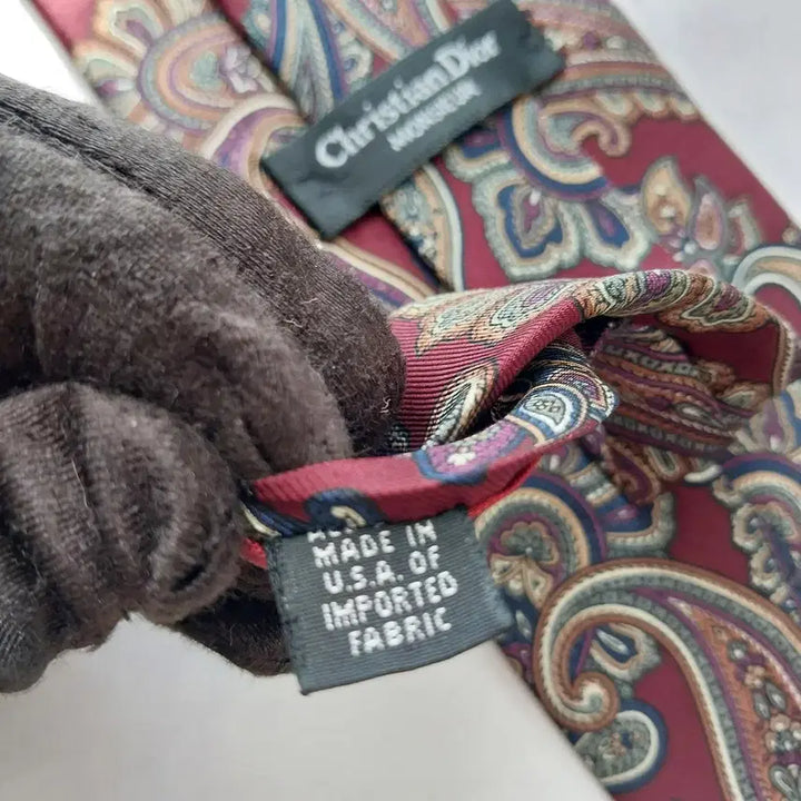 [BUNJANG] Christian Dior Paisley Silk Tie / 크리스찬 디올 와인 페이즐리 넥타이 9.5cm S~A+등급 K2530