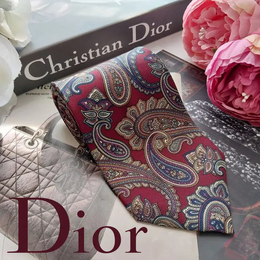 [BUNJANG] Christian Dior Paisley Silk Tie / 크리스찬 디올 와인 페이즐리 넥타이 9.5cm S~A+등급 K2530