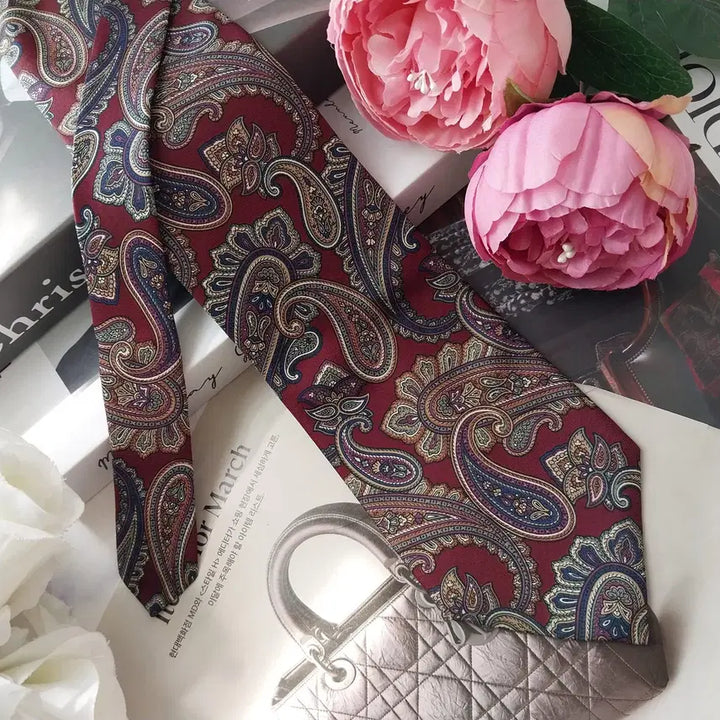 [BUNJANG] Christian Dior Paisley Silk Tie / 크리스찬 디올 와인 페이즐리 넥타이 9.5cm S~A+등급 K2530