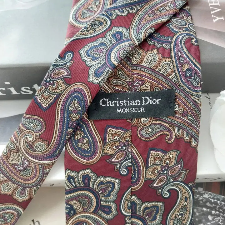 [BUNJANG] Christian Dior Paisley Silk Tie / 크리스찬 디올 와인 페이즐리 넥타이 9.5cm S~A+등급 K2530