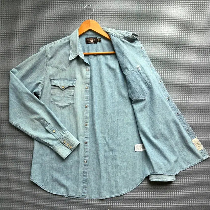 [BUNJANG] RRL Chambray Western Shirt / 더블알엘 RRL 샴브레이 웨스턴셔츠