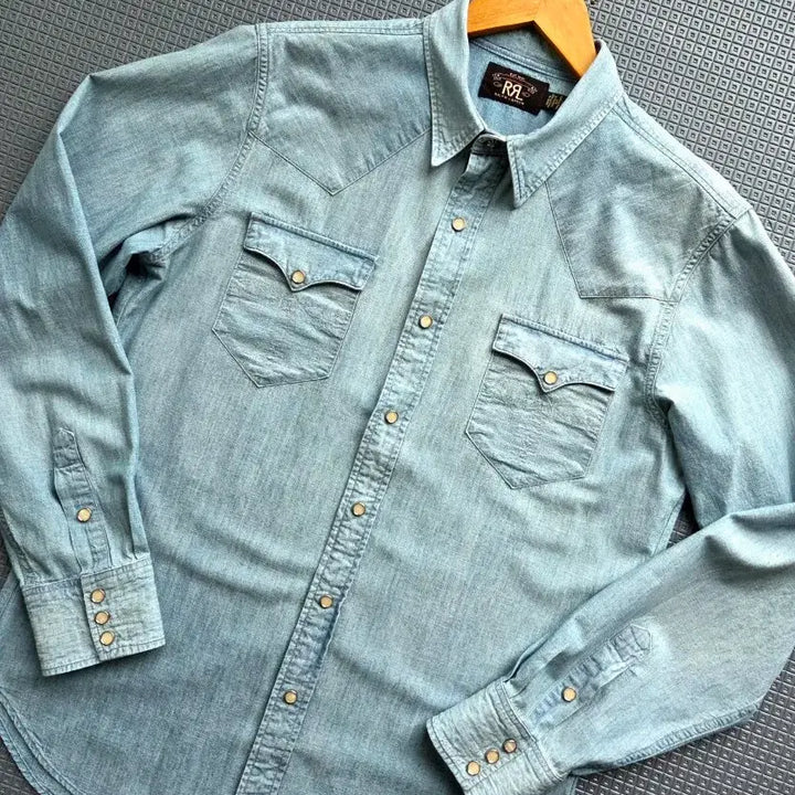 [BUNJANG] RRL Chambray Western Shirt / 더블알엘 RRL 샴브레이 웨스턴셔츠