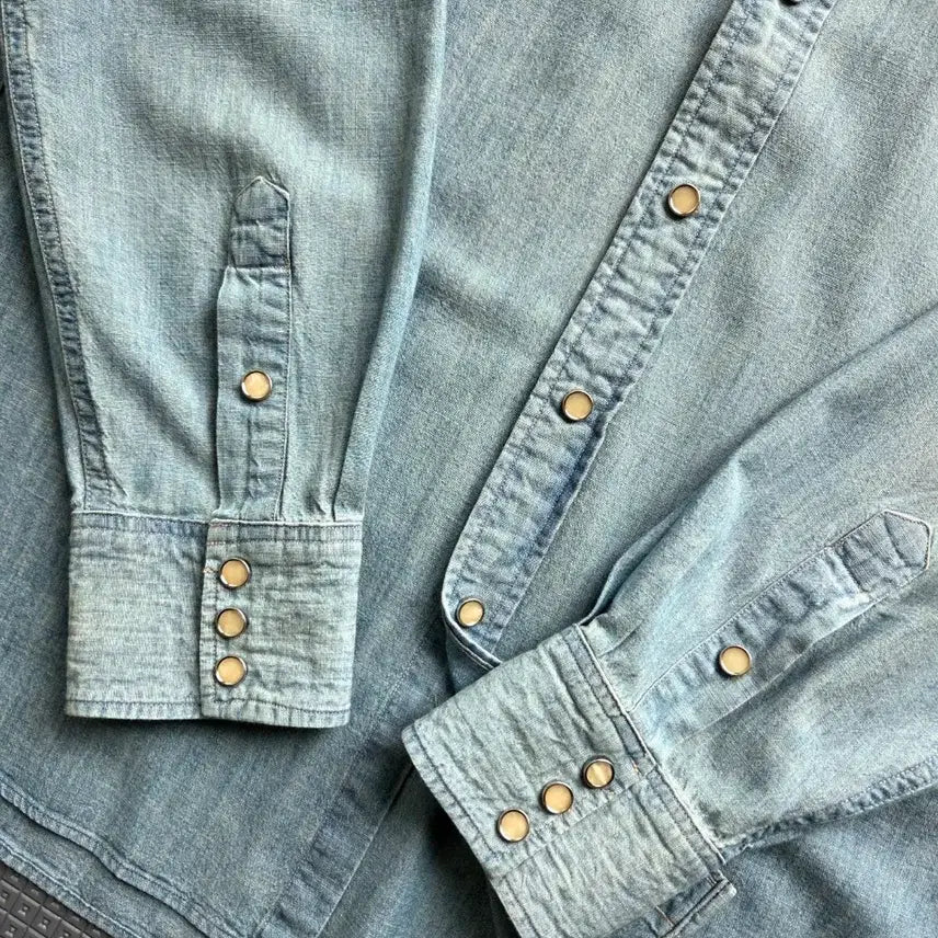 [BUNJANG] RRL Chambray Western Shirt / 더블알엘 RRL 샴브레이 웨스턴셔츠