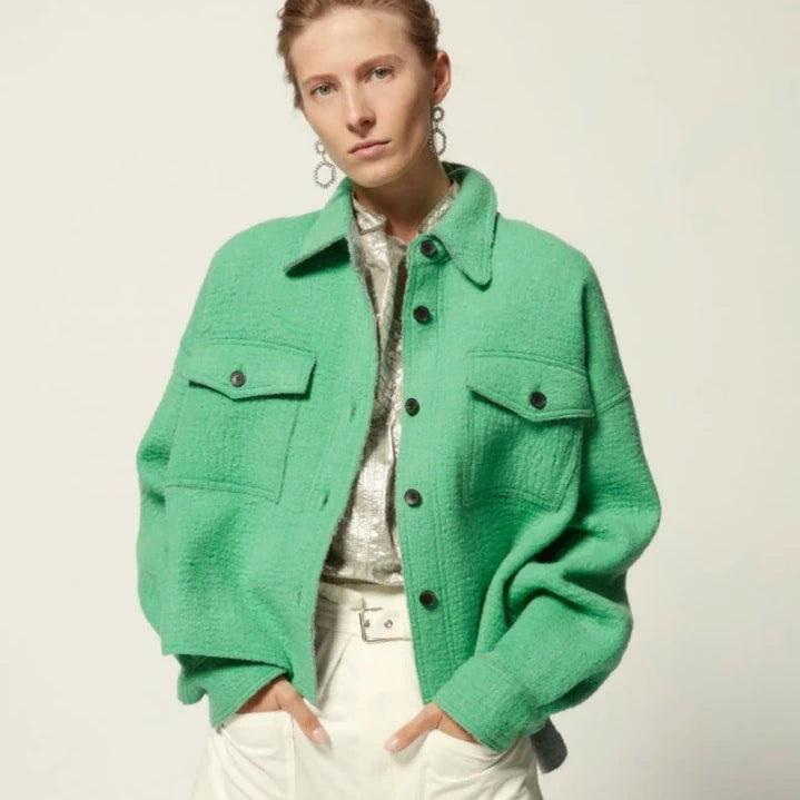[BUNJANG] Isabel Marant Virgin Wool Shirt Jacket - Green (Size 36) / 이자벨마랑 정품 버진울 셔츠 자켓 36