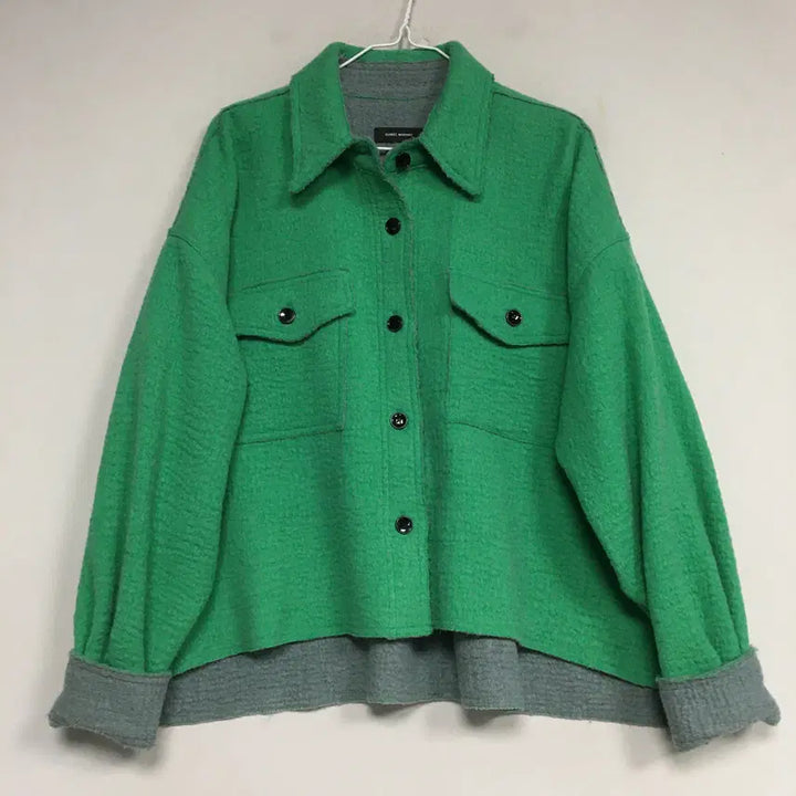 [BUNJANG] Isabel Marant Virgin Wool Shirt Jacket - Green (Size 36) / 이자벨마랑 정품 버진울 셔츠 자켓 36