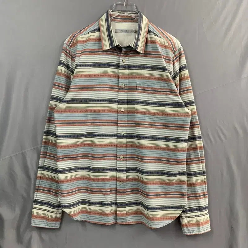 [BUNJANG] Kolon Sport Ethnic Stripe Pocket Shirt / L 코오롱 시리즈 에스닉 스트라이프 포켓 셔츠