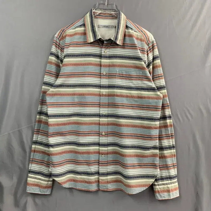 [BUNJANG] Kolon Sport Ethnic Stripe Pocket Shirt / L 코오롱 시리즈 에스닉 스트라이프 포켓 셔츠