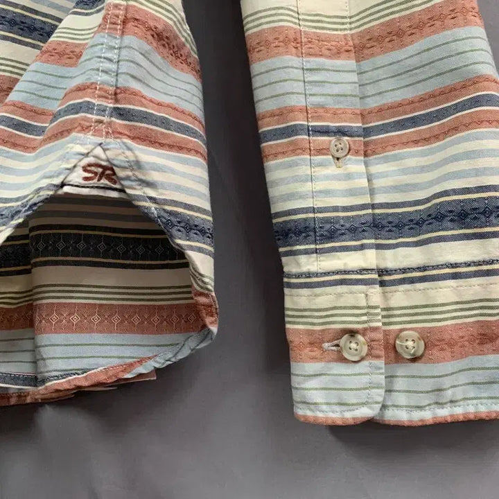 [BUNJANG] Kolon Sport Ethnic Stripe Pocket Shirt / L 코오롱 시리즈 에스닉 스트라이프 포켓 셔츠