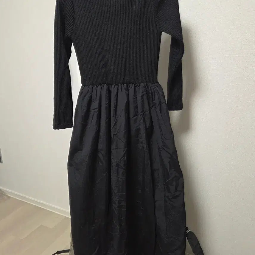 [BUNJANG] Black Knit Long Dress / 블랙 니트 바스락 롱 원피스