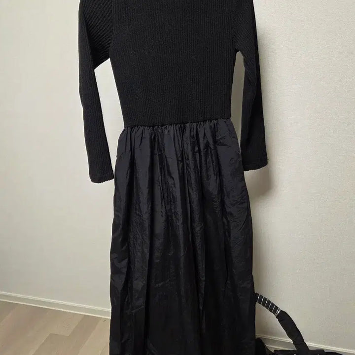 [BUNJANG] Black Knit Long Dress / 블랙 니트 바스락 롱 원피스