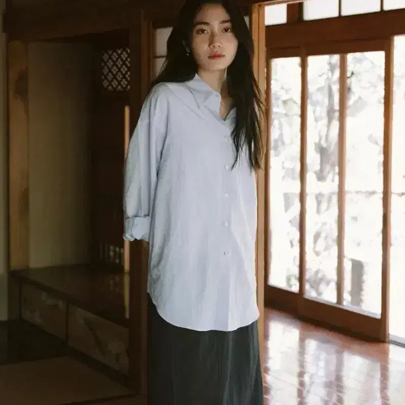 [BUNJANG] Siyaju Minimal Airy Long Skirt (Charcoal) / 시야쥬 미니멀 에어리 롱 스커트 (차콜)