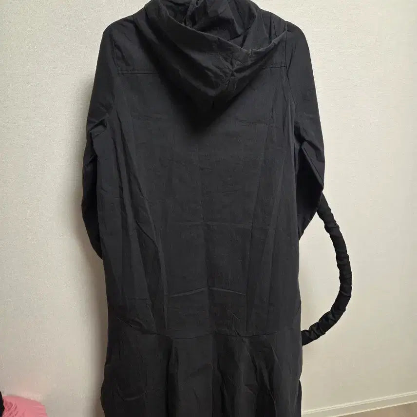 [SOLD OUT] 블랙 후드 아노락 롱 원피스