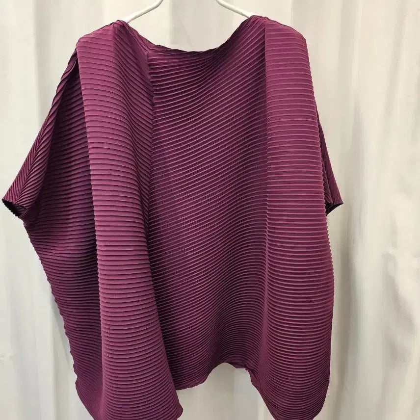 [BUNJANG] ISSEY MIYAKE Cape Style Pleated Blouse / 이세이미야케 ISSEY MIYAKE 여성 반팔 케이프식블라우스 2
