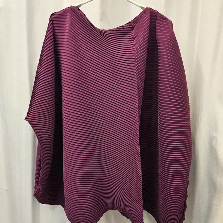 [BUNJANG] ISSEY MIYAKE Cape Style Pleated Blouse / 이세이미야케 ISSEY MIYAKE 여성 반팔 케이프식블라우스 2