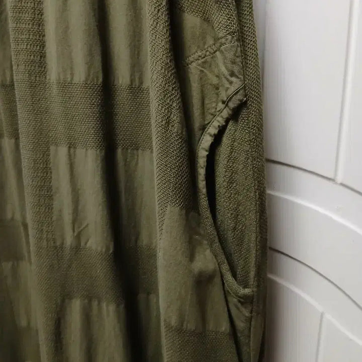 [BUNJANG] Supreme Khaki Ruffle Long Dress / 슈프림스 카키색 캉캉 롱 원피스