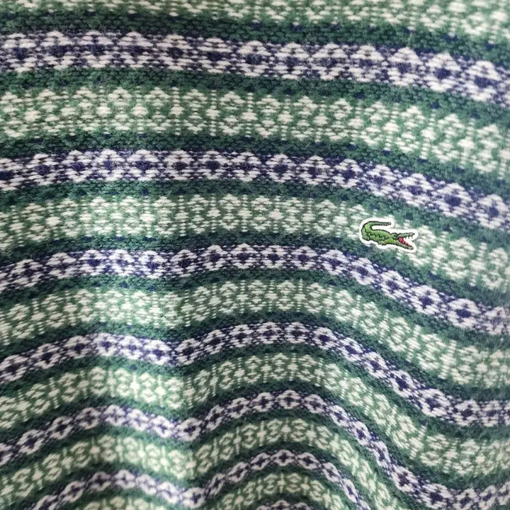 [BUNJANG] Lacoste Pattern Knit Sweater / 라코스테 패턴 니트 스웨터 아이보리 그린 팝니다