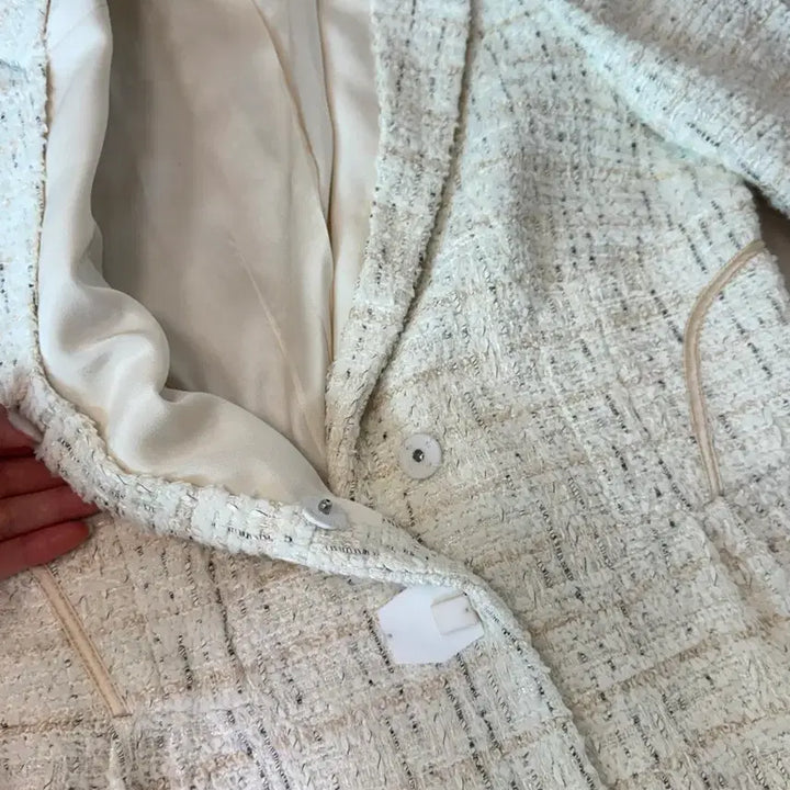 [BUNJANG] MINE Ivory Tweed Jacket / MINE 아이보리 트위드 자켓 마인