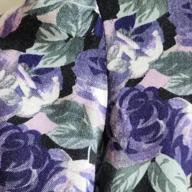 [BUNJANG] Vintage Floral Silk Blend Maxi Dress / 빈티지 플라워 모+실크고급 원피스 퍼플 로즈
