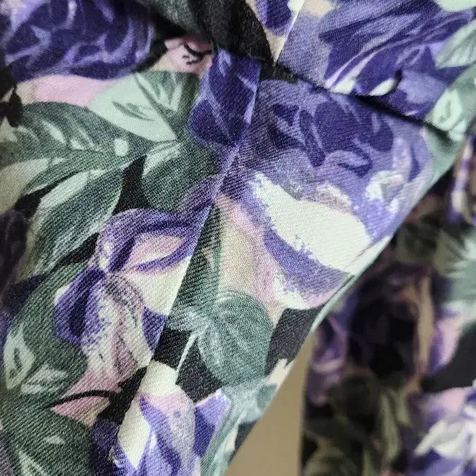 [BUNJANG] Vintage Floral Silk Blend Maxi Dress / 빈티지 플라워 모+실크고급 원피스 퍼플 로즈