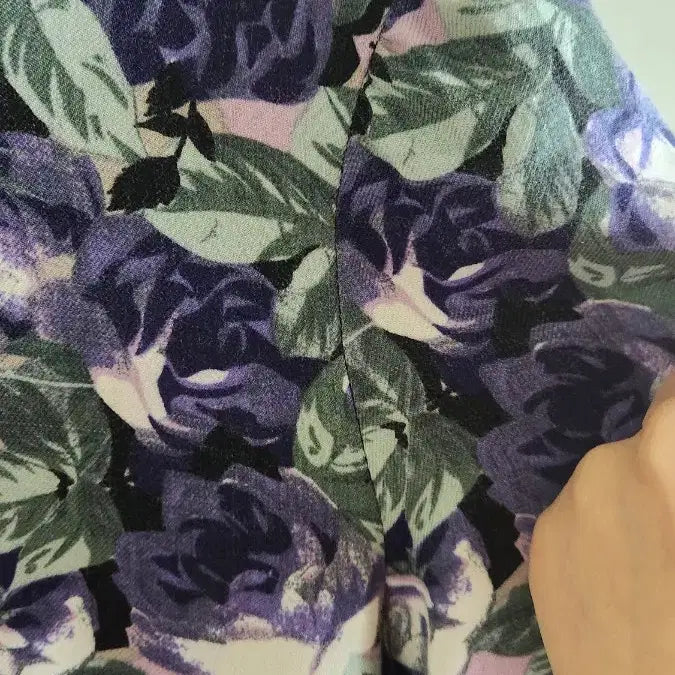 [BUNJANG] Vintage Floral Silk Blend Maxi Dress / 빈티지 플라워 모+실크고급 원피스 퍼플 로즈
