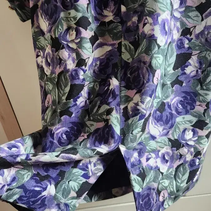[BUNJANG] Vintage Floral Silk Blend Maxi Dress / 빈티지 플라워 모+실크고급 원피스 퍼플 로즈