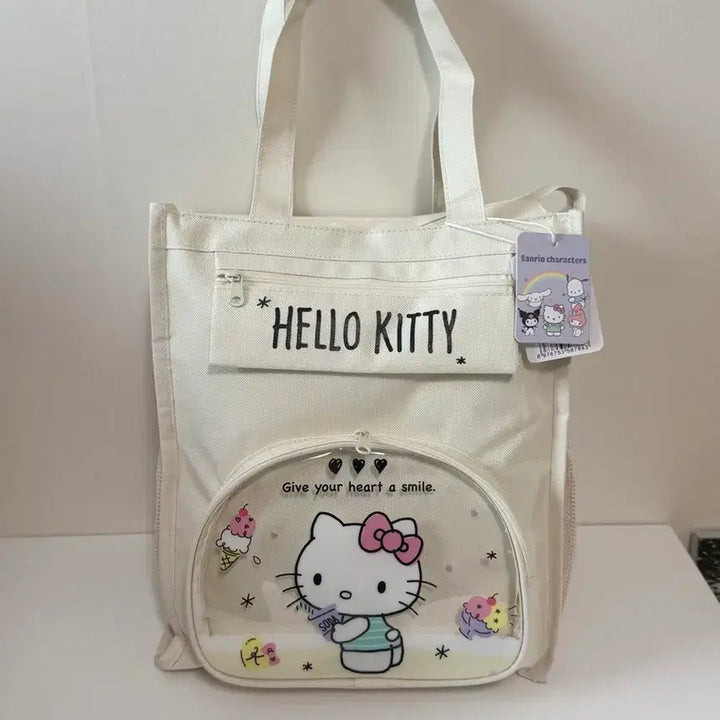 [BUNJANG] Hello Kitty Ivory Tote Bag / [새상품]헬로키티 아이보리 토트백(보조가방)