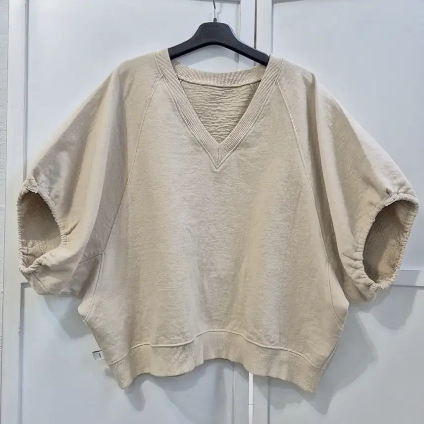 [BUNJANG] Wemeng Gauze Fit V-Neck T-shirt / 24ss 위메농 반팔 스웻셔츠