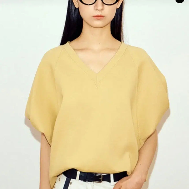 [BUNJANG] Wemeng Gauze Fit V-Neck T-shirt / 24ss 위메농 반팔 스웻셔츠