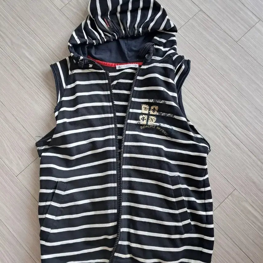 [BUNJANG] Henrix Striped Hoodie Vest Size 90 / 헨릭스 스트라이프 후드 조끼 90