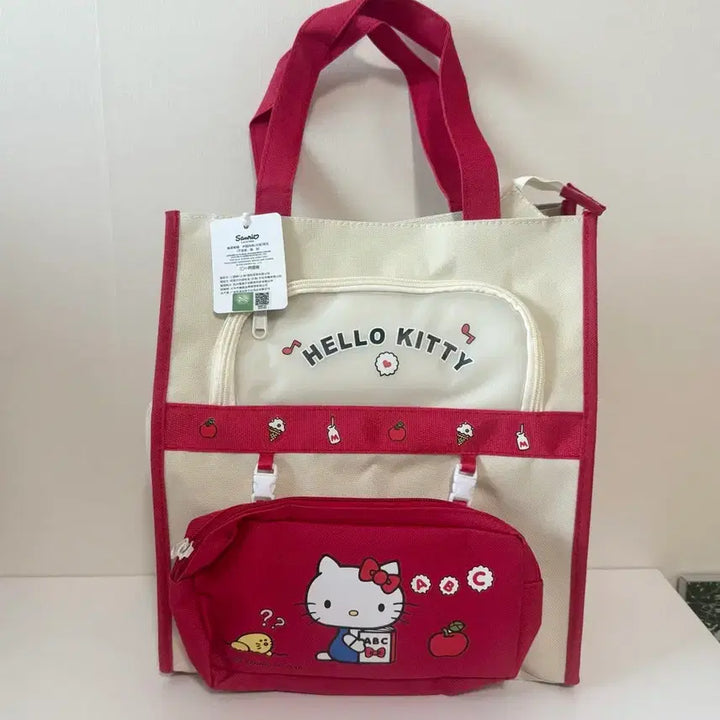 [BUNJANG] Hello Kitty Tote Bag &amp; Pouch Set / [새상품]헬로키티 토트백 &amp; 파우치 세트(보조가방)