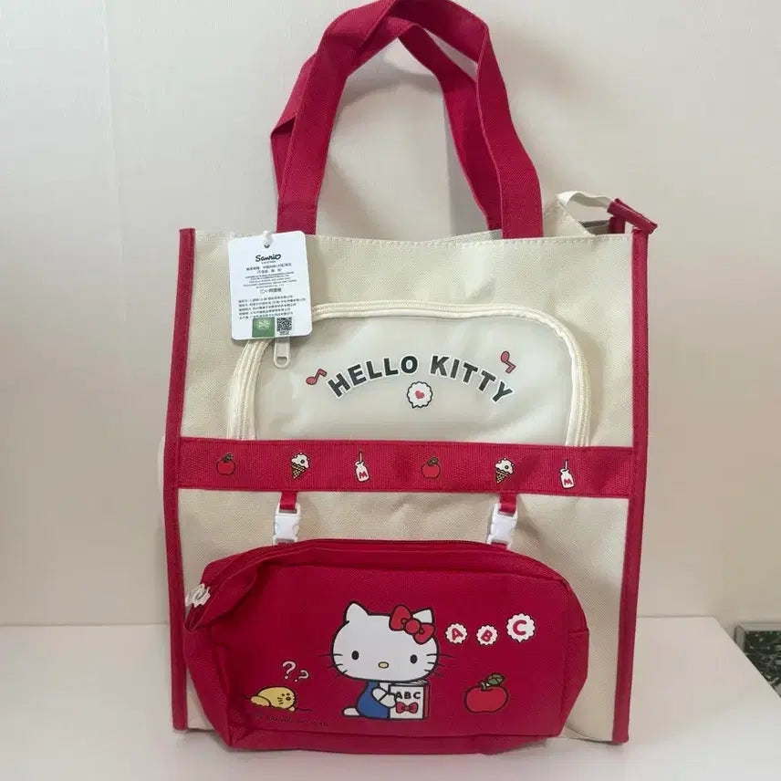 [BUNJANG] Hello Kitty Tote Bag &amp; Pouch Set / [새상품]헬로키티 토트백 &amp; 파우치 세트(보조가방)
