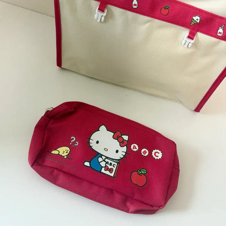 [BUNJANG] Hello Kitty Tote Bag &amp; Pouch Set / [새상품]헬로키티 토트백 &amp; 파우치 세트(보조가방)