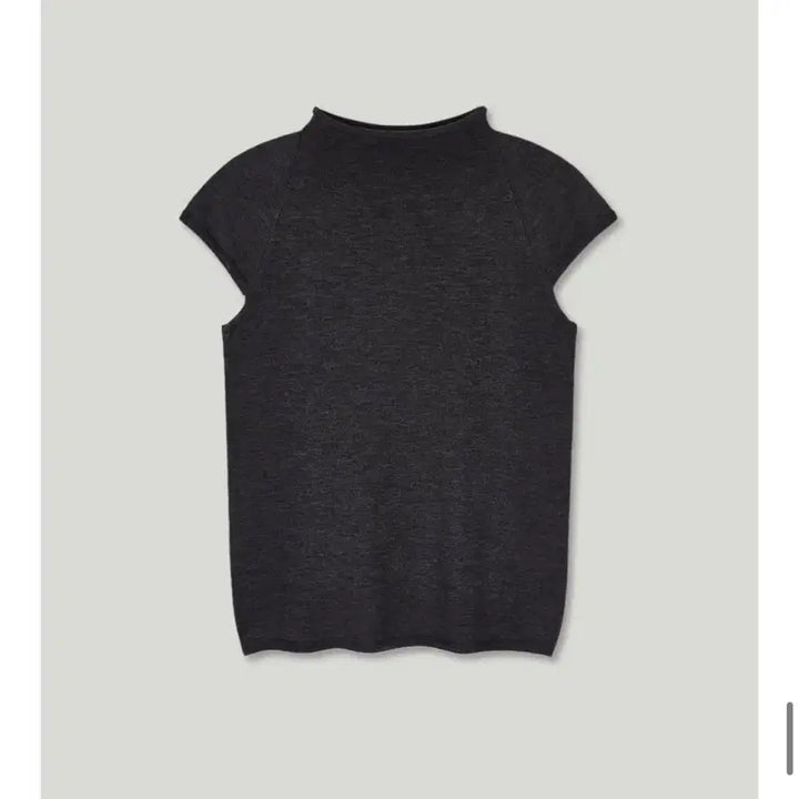 [BUNJANG] Aaran Cap Sleeve Half Neck Knitwear (Charcoal) / 어랜 aaran 캡 슬리브 하프넥 니트웨어 민소매 차콜