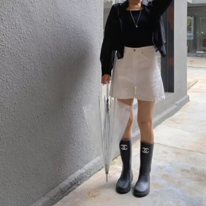 [BUNJANG] Gemma World A-Line White Shorts (M) / 젬마월드 A라인 3.5부 반바지 흰색(M)새상품