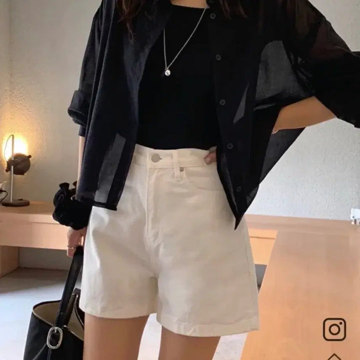 [BUNJANG] Gemma World A-Line White Shorts (M) / 젬마월드 A라인 3.5부 반바지 흰색(M)새상품