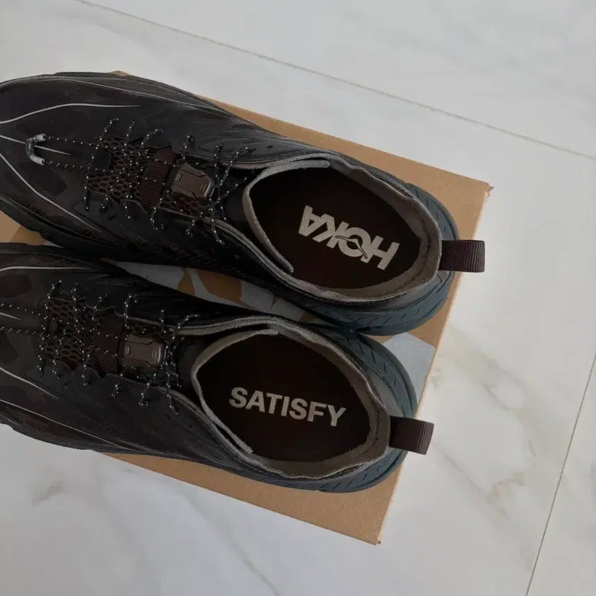 [BUNJANG] Hoka x Satisfy Mafate Speed 4 Light Coffee Running Shoes / 호카 X 새티스파이 마파테 스피드4 라이트 커피 280