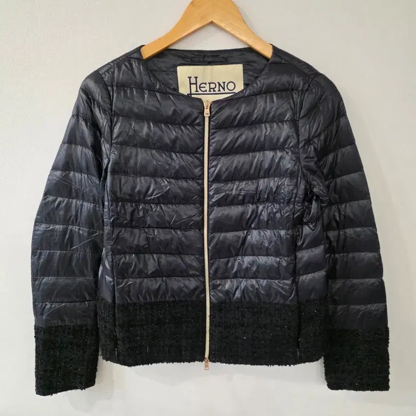[BUNJANG] Herno Black Quilted Goose Down Puffer Jacket - Size 40 / 에르노 블랙 퀼팅 구스패딩 자켓 40