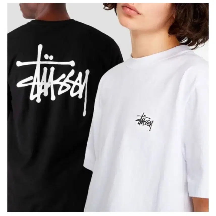 [BUNJANG] Stussy Short Sleeve T-Shirt Black/White / 스투시 반팔 티셔츠 블랙/화이트 새상품