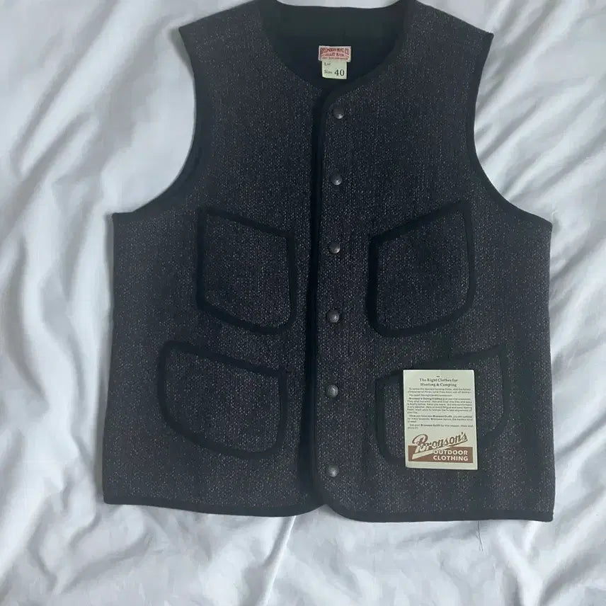 [BUNJANG] Bronson Salt &amp; Pepper Vest Size 40 / 브론슨 솔트앤페퍼 베스트 40