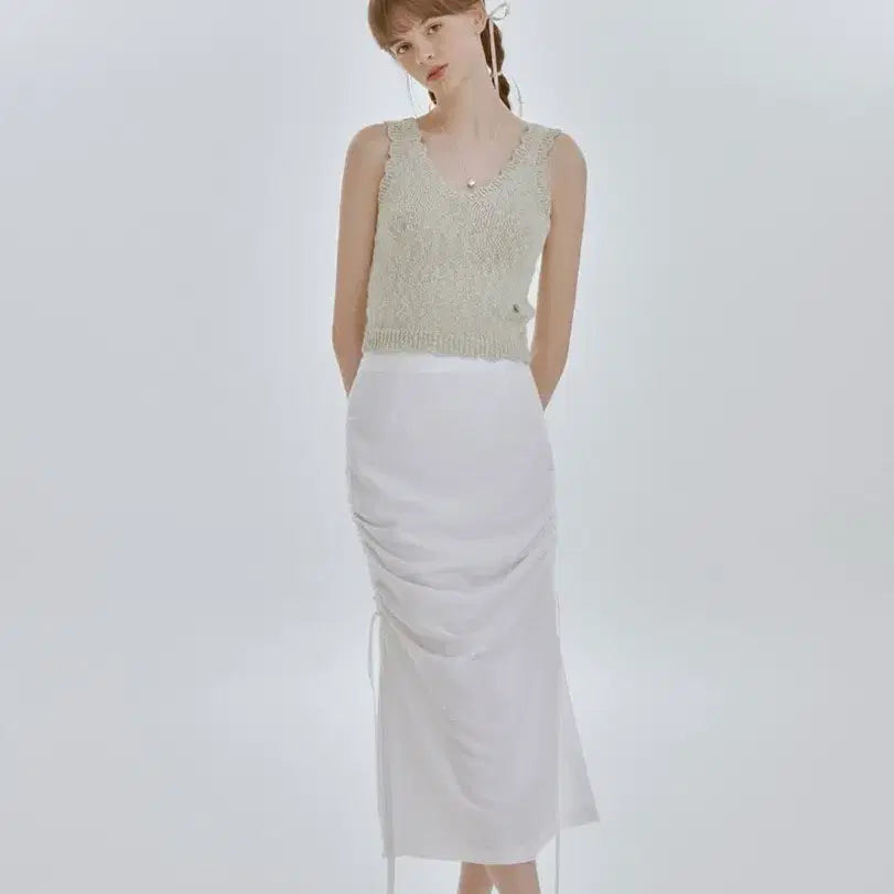 [BUNJANG] Riel Smooth String Skirt (White) / 리엘 Smooth string skirt (white) 스커트